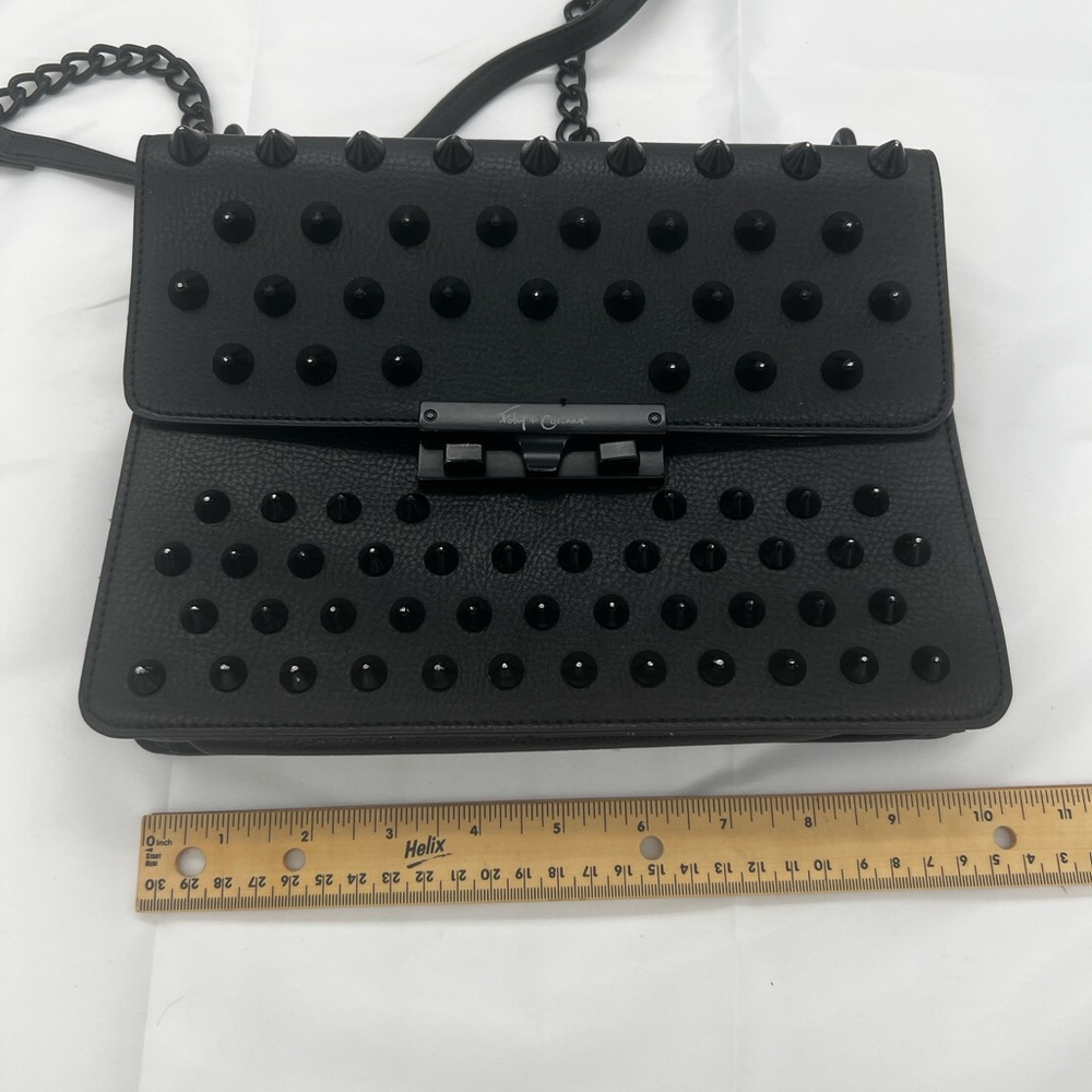 Foley + Corinna Black Crossbody Bag with Studded Design